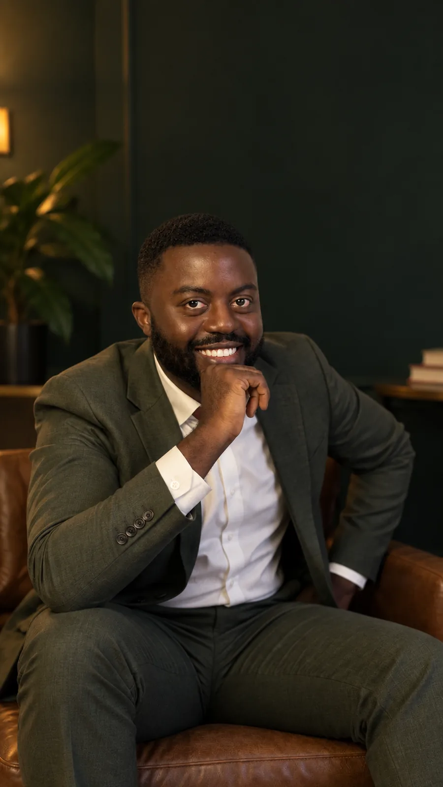 Gaston Che, founder and host of Becoming a Founder, smiling in the studio